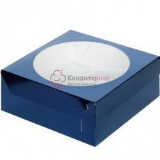 Коробка 9 ячеек 23,5х23,5х10 см. Синяя пл/крышка