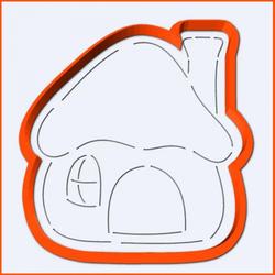 Формочка для пряников Домик 11х10 см. + трафарет Любимова 1