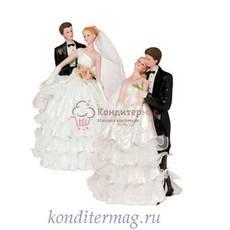 Жених и невеста свадебное украшение 18 см. пластик