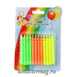Свеча для торта цветные 12 шт. 1