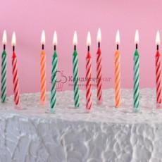 Свеча для торта Классика 24 шт. с подставками