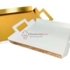 Поднос с ручками 30х30 см. зол/бел. Handle G&P