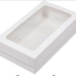 Коробка для пряников 25х15х4 см. Белая/окно 1