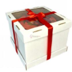 Коробка для торта Стронг 24х24х30 см. бел/окно 1