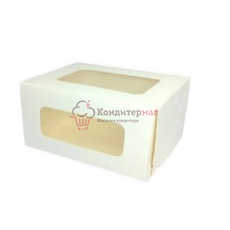 Коробка для рулета Cake Roll Two Window White 20х12х10 см. с ложементом