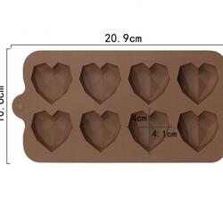 Форма для шоколада Хрустальные сердца 8 яч. силикон 2