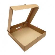 Коробка для пирога 25х25х6,5 см. бур/окно Fupeco