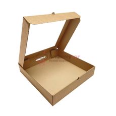 Коробка для пирога 25х25х6,5 см. бур/окно Fupeco