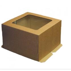 Коробка для торта 30х30х30 см. бурая/окно Fupeco 1