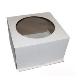 Коробка для торта 40х40х29 см. бел/бур. окно Fupeco 1