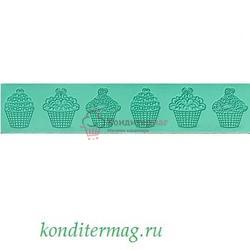 Коврик для кружев Капкейки 38,5х8 см. 1