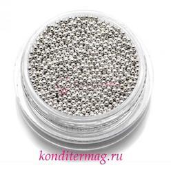 Шарики серебро 1 мм. 50 г. Tortora 1