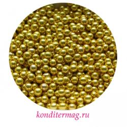 Шарики сахарные золото 4 мм. 50 г. Tortora 1