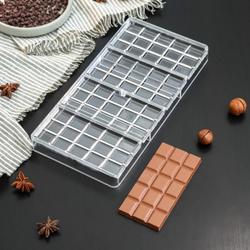 Форма для шоколада Плитка 33×16,5×3 см, 60 яч. пластик 3823581 1