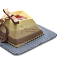 Поднос пластиковый КАМЕНЬ квадратный серый 20х20 см