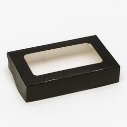 Коробка для пряников 20х12х4 см. чёрная окно 1