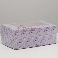 Коробка 6 ячеек 25х17х10 см. Капкейки окно