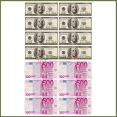 Вафельная картинка Доллары и Евро