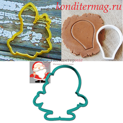 Формочка для печенья Снегурочка, Дед Мороз, возд. шар 9 см. 3 шт. пластик 1