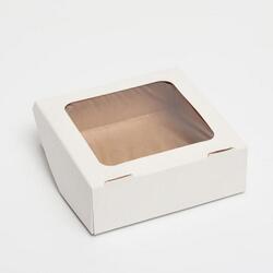 Коробка для пряников 11,5×11,5×4 см. Белая/окно 1