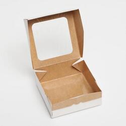 Коробка для пряников 11,5×11,5×4 см. Белая/окно 2