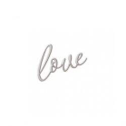 Набор декоративных топперов "Love" наклонный 6*2 см серебро, 5 шт 1