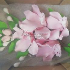 Сахарный букет Орхидея розовая 20 см. Б30-16