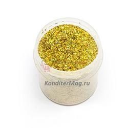 Блестки кондитерские Золотые голографик 10 г. 1