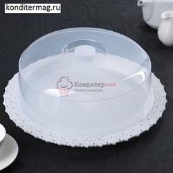 Блюдо для торта с крышкой Ажур 34х12 см. белое 1