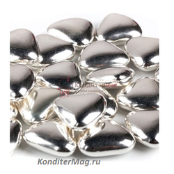 Сердечки шоколадные 2,5 см. серебро 100 г. Ambrosio 33028 1
