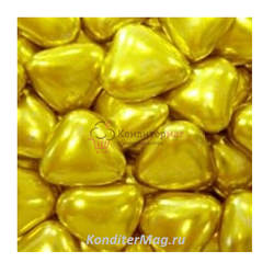 Сердечки шоколадные 2,5 см. золото 100 г. Tortora 1