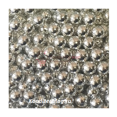 Шарики сахарные металлик Серебро 8 мм. 50 г. Ambrosio 33107