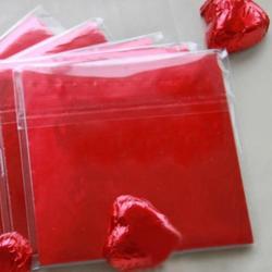 Фольга оберточная для конфет Красная 10х10 см. 100 шт. 1