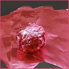Фольга оберточная для конфет Розовая 10х10 см. 100 шт.