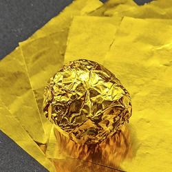 Фольга оберточная для конфет Золотая 10х10 см. 100 шт. 1