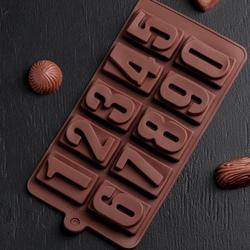 Форма для шоколада Цифры 20х11 см. силикон 1