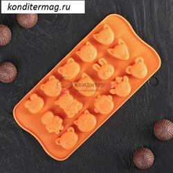 Форма силиконовая для шоколада Мордашки 1