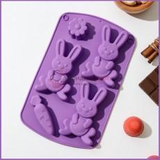 Форма для конфет Пасхальный кролик 5 ячеек