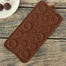 Форма для шоколада Пуговки 20х10 см. 19 яч. силикон