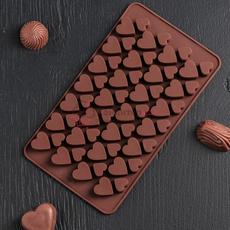 Форма для шоколада Сердечки 19х11 см. 56 яч. силикон