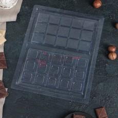 Форма для конфет Шоколадная Плитка 26х21 см. пластик