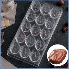 Форма для шоколада Листочек 15 ячеек поликарбонат