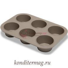 Форма силиконовая Маффин 6 ячеек 5,5х3см.D&H