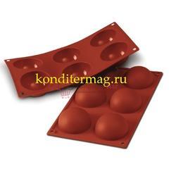 Форма для выпечки Полусфера 6 ячеек 7х3,5 см. Silikomart 1