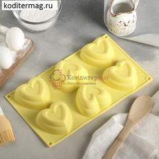 Форма силиконовая Сердце в сердце 6 ячеек