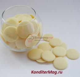 Глазурь кондитерская белая Шоколадные диски Топковер 200 г. 1
