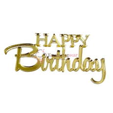 Топпер декоративный "Happy Birthday" Золото 8х4 см