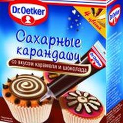 Карандаши сахарные (айсинг) для рисования Dr. Oetker шоколад и карамель 4х19 г. 1