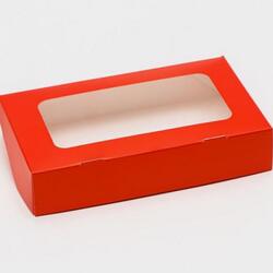 Коробка для пряников 20х12х4 см. красная окно 1