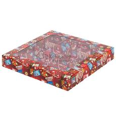 Коробка для конфет 19х15х3 см. 12 ячеек Новогодняя Почта пл/крышка